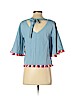 Buffalo 100% Cotton Blue 3/4 Sleeve Blouse Size S (petite) - photo 2