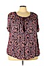 Lucky Brand Purple Short Sleeve Blouse Size 3X - photo 1