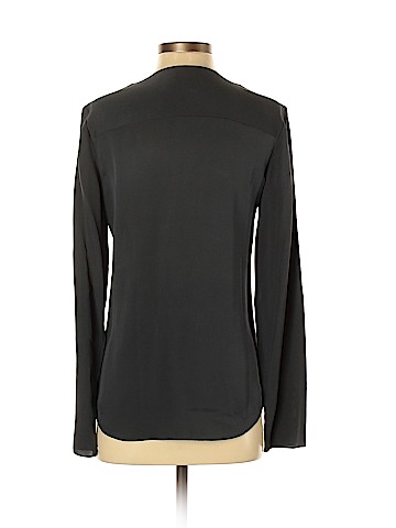 Theory Long Sleeve Silk Top (view 2)