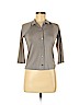 Jil Sander Gray 3/4 Sleeve Silk Top Size M - photo 1