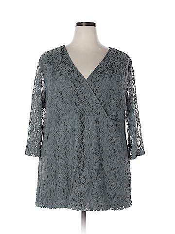 Ulla Popken 3/4 Sleeve Blouse (view 1)