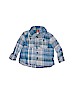 Tea 100% Cotton Print Blue Long Sleeve Button-Down Shirt Size 3-6 mo - photo 1