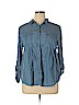 Style&Co 100% Lyocell Blue Long Sleeve Button-Down Shirt Size XL (petite) - photo 1