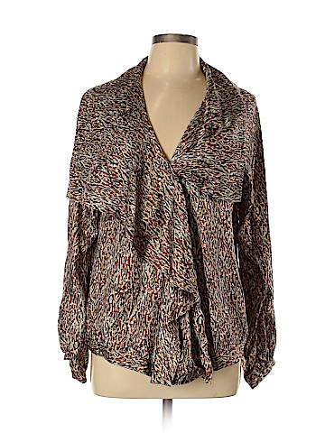 Elizabeth and James Long Sleeve Silk Top (view 1)