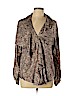 Elizabeth and James 100% Silk Brown Long Sleeve Silk Top Size L - photo 1