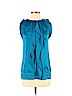 Diane von Furstenberg 100% Silk Blue Short Sleeve Silk Top Size 0 - photo 1