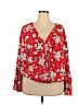 Miss Lili 100% Rayon Red Long Sleeve Blouse Size 3X - photo 1