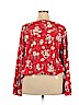 Miss Lili 100% Rayon Red Long Sleeve Blouse Size 3X - photo 2