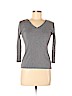 Anne Klein Sport 100% Cotton Gray 3/4 Sleeve T-Shirt Size M (petite) - photo 1