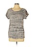 Ann Taylor LOFT 100% Cotton Gray Short Sleeve Top Size L (petite) - photo 1