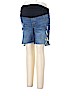 Isabel Maternity Blue Denim Shorts Size 16 - photo 1