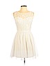 Aggie 100% Polyester Ivory Cocktail Dress Size L - photo 1