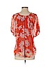 Diane von Furstenberg 100% Silk Orange Short Sleeve Silk Top Size 4 - photo 2