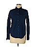 H&M 100% Cotton Blue Long Sleeve Button-Down Shirt Size 6 - photo 1