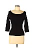 Cache Black 3/4 Sleeve Silk Top Size M - photo 1