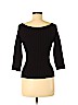 Cache Black 3/4 Sleeve Silk Top Size M - photo 2