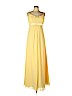 David's Bridal 100% Polyester Yellow Cocktail Dress Size 10 - photo 1