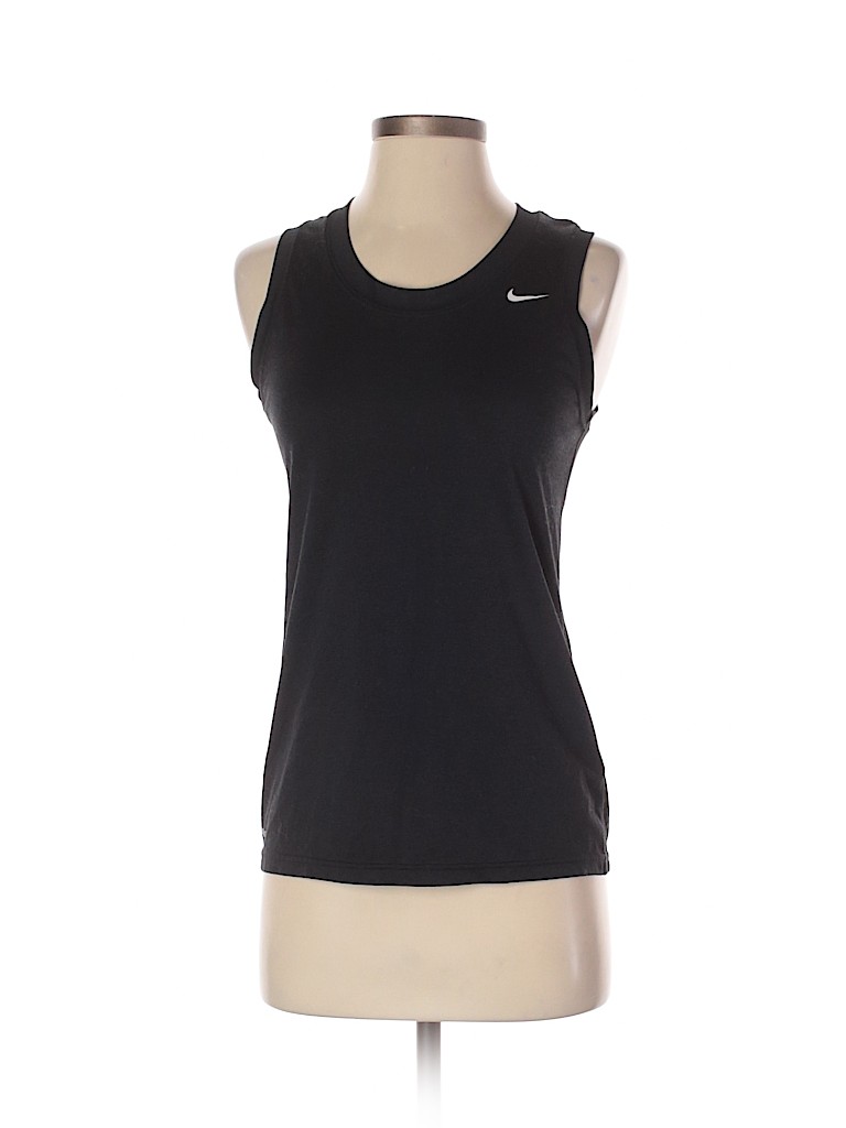 Nike 100% Polyester Black Active Tank Size S - photo 1