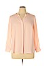 Talbots 100% Polyester Pink Long Sleeve Blouse Size 0X (petite) - photo 1