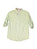 pd&c 100% Cotton Solid Green Short Sleeve Button-Down Shirt Size 14 - photo 1