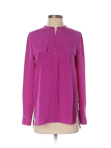 Vince. Long Sleeve Silk Top (view 1)