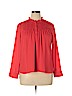 J.Crew Mercantile 100% Polyester Red Long Sleeve Blouse Size 14 - photo 1