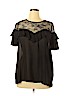 ELOQUII 100% Polyester Black Short Sleeve Blouse Size 14 - photo 1