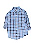 Janie and Jack 100% Cotton Checkered-gingham Blue Long Sleeve Button-Down Shirt Size 5T - photo 1