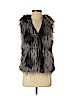H&M 100% Polyester Black Faux Fur Vest Size 4 - photo 1