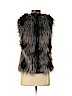H&M 100% Polyester Black Faux Fur Vest Size 4 - photo 2