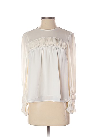 Cinq à Sept Long Sleeve Silk Top (view 1)