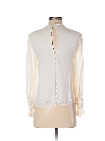 Cinq à Sept Long Sleeve Silk Top (view 2)