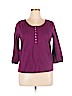 St. John's Bay 100% Cotton Purple 3/4 Sleeve Top Size XL (petite) - photo 1
