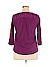 St. John's Bay 100% Cotton Purple 3/4 Sleeve Top Size XL (petite) - photo 2