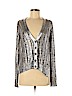 BCBGMAXAZRIA 100% Polyester Silver Cardigan Size M - photo 1