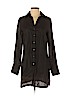 Faconnable 100% Linen Black Long Sleeve Button-Down Shirt Size S - photo 1