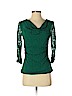 Style&Co 100% Nylon Green 3/4 Sleeve Top Size S (petite) - photo 1