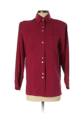 Petite Sophisticate Long Sleeve Silk Top (view 1)