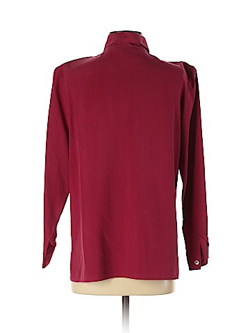 Petite Sophisticate Long Sleeve Silk Top (view 2)