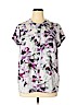 Simply Vera Vera Wang 100% Polyester Purple Short Sleeve Blouse Size XL - photo 1
