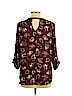 DR2 100% Polyester Burgundy 3/4 Sleeve Blouse Size L (petite) - photo 2