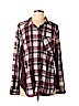 Polly & Esther 100% Polyester Burgundy Long Sleeve Button-Down Shirt Size 3X - photo 1