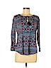 Lucky Brand Blue 3/4 Sleeve Top Size M - photo 1