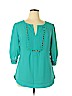 Pomelo 100% Rayon Blue 3/4 Sleeve Blouse Size XL - photo 1