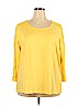 Coldwater Creek 100% Cotton Yellow 3/4 Sleeve Top Size 2X - photo 1