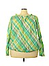 Lane Bryant 100% Cotton Green Long Sleeve Blouse Size 26 - 28 Plus - photo 1