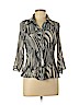 Serenade 100% Polyester Gray 3/4 Sleeve Blouse Size L (petite) - photo 1