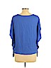 Ella Moss 100% Rayon Blue Short Sleeve Blouse Size L - photo 2