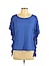 Ella Moss 100% Rayon Blue Short Sleeve Blouse Size L - photo 1
