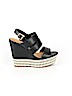Bamboo Black Wedges Size 7 1/2 - photo 1
